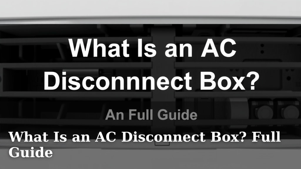 What Is an AC Disconnect Box? Full Guide